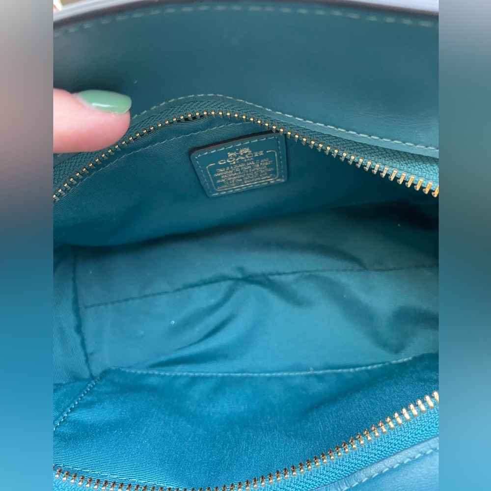 Coach Teal Mini Bag with Gold Accents - Picture 5 of 10